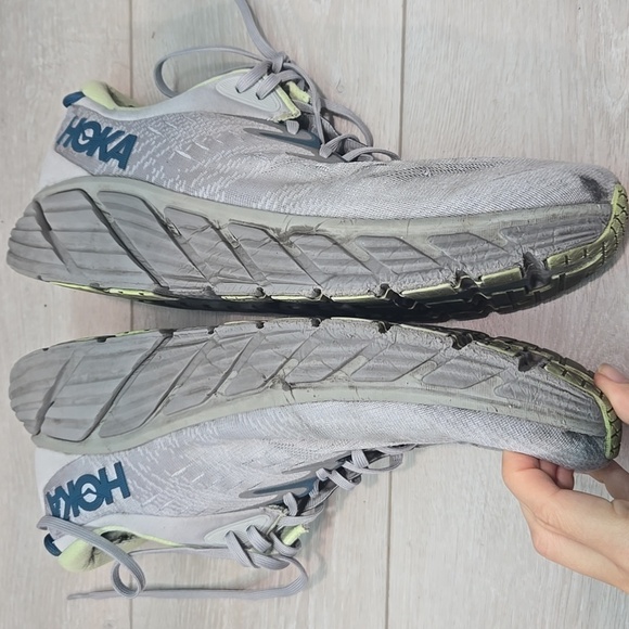 HOKA One One Mens Gaviota 4 Gray Athlrtic Platform Running Shoes Sneakers  14D - Picture 11 of 15